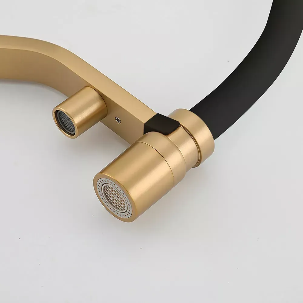 Змішувач для кухні під фільтр GAPPO G4395-63 з гнучким виливом, золото сатин/чорний Київ - фото 5