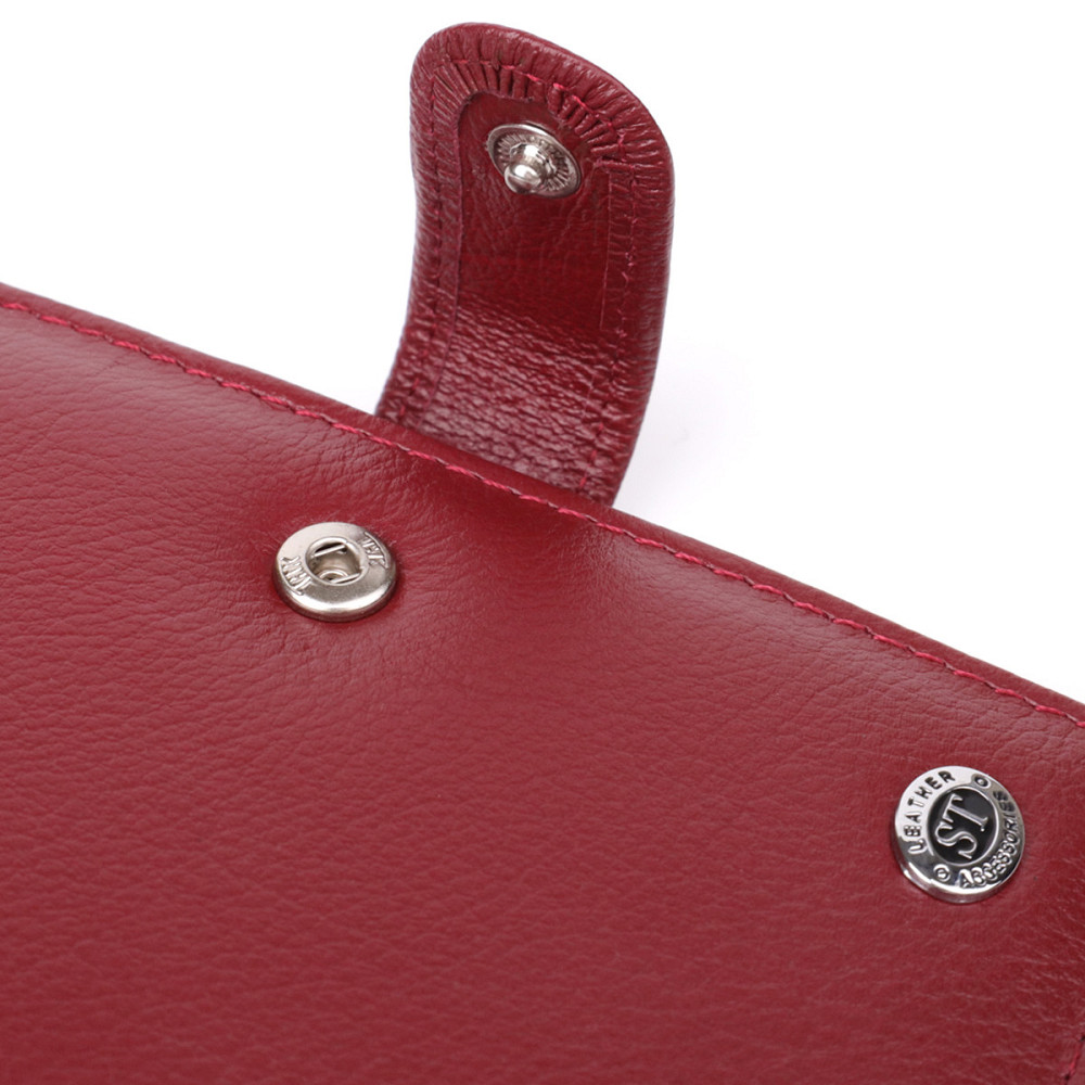 Жіноча шкіряна обкладинка для документів, бордова (ST Leather) Київ - фото 16