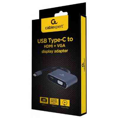 Переходник USB-C to HDMI/VGA, 4К 30Hz Cablexpert (A-USB3C-HDMIVGA-01) Винница