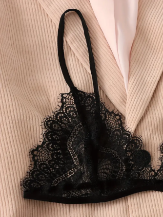 Жіночий комплект топ і шорти з мереживом Чорний S Харків