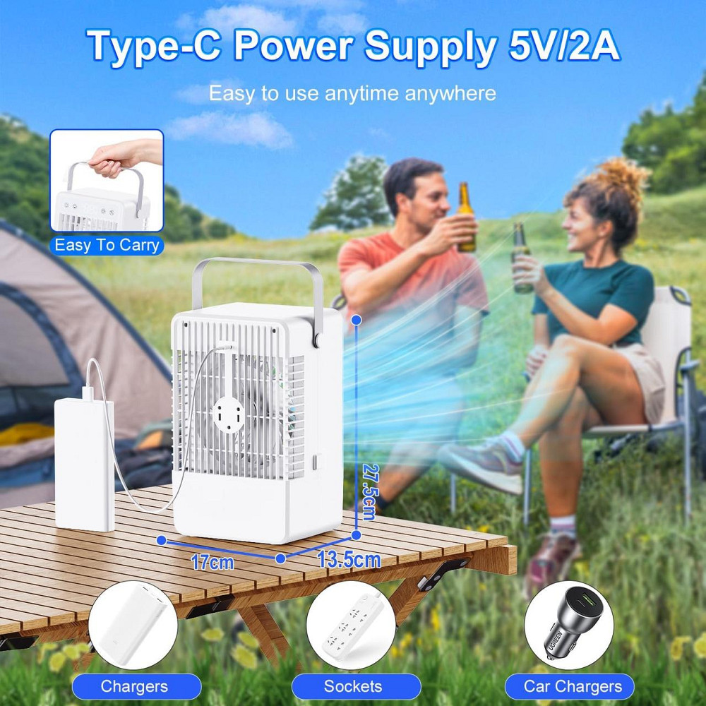 Портативний кондиціонер HONMICON F28 білий 4-в-1 мобільний охолоджувач вентилятор зволожувач 1500мл 10H таймер 5 швидкостей пульт Київ - фото 3