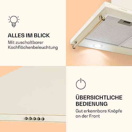 Вытяжка Victoria 90 90 см ретро-дизайн 644,5 м³/ч 2 светодиодные лампы цвета слоновой кости (Германия, читать Ровно