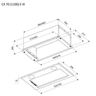 Вытяжка кухонная Pyramida CX 70 (1100) E IX Винница - изображение 8