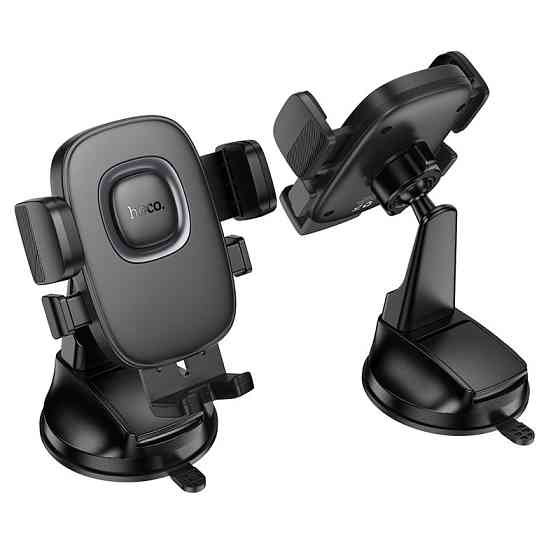 Автотримач для телефона HOCO H76 Crown one-button car holder(center console) Black Metal Gray Одеса