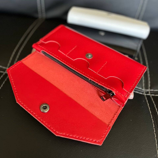 Гаманець Червоний клатч Флоренція шкіряний жіночий ручної роботи, стильний модний клатчMasterSem Київ - фото 3