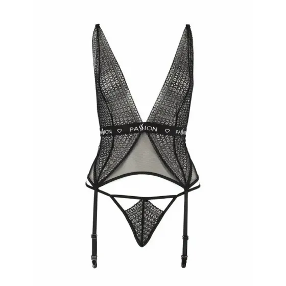 Напівпрозорий корсет Passion Exclusive MIRAJANE CORSET XXL/XXXL, black Львов