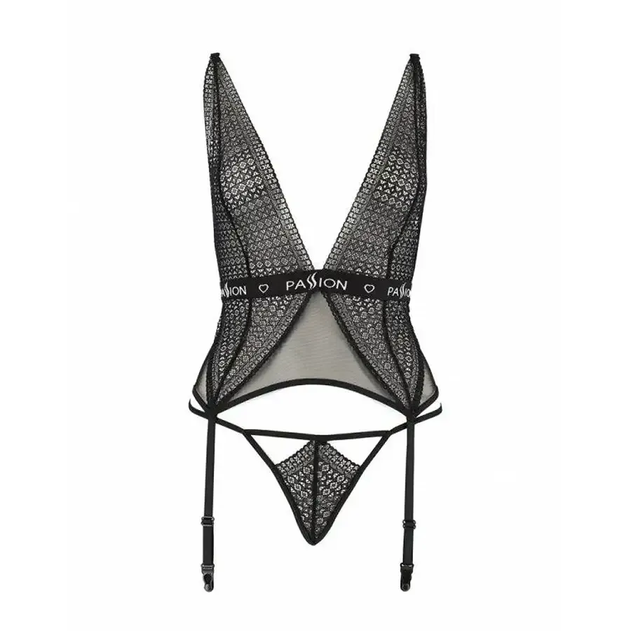 Напівпрозорий корсет Passion Exclusive MIRAJANE CORSET XXL/XXXL, black Львів - фото 5