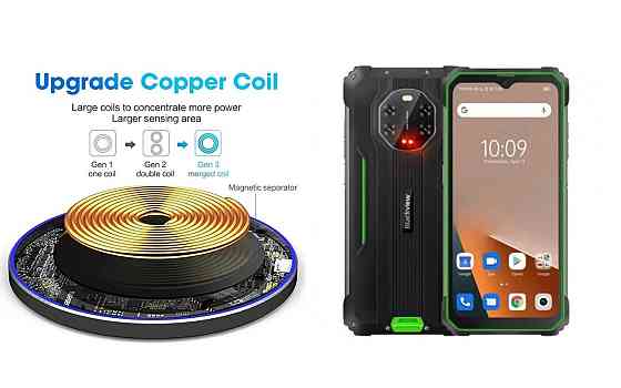 Беспроводное зарядное устройство Copper до 30W для Blackview BV9200, USB-C, LED Киев