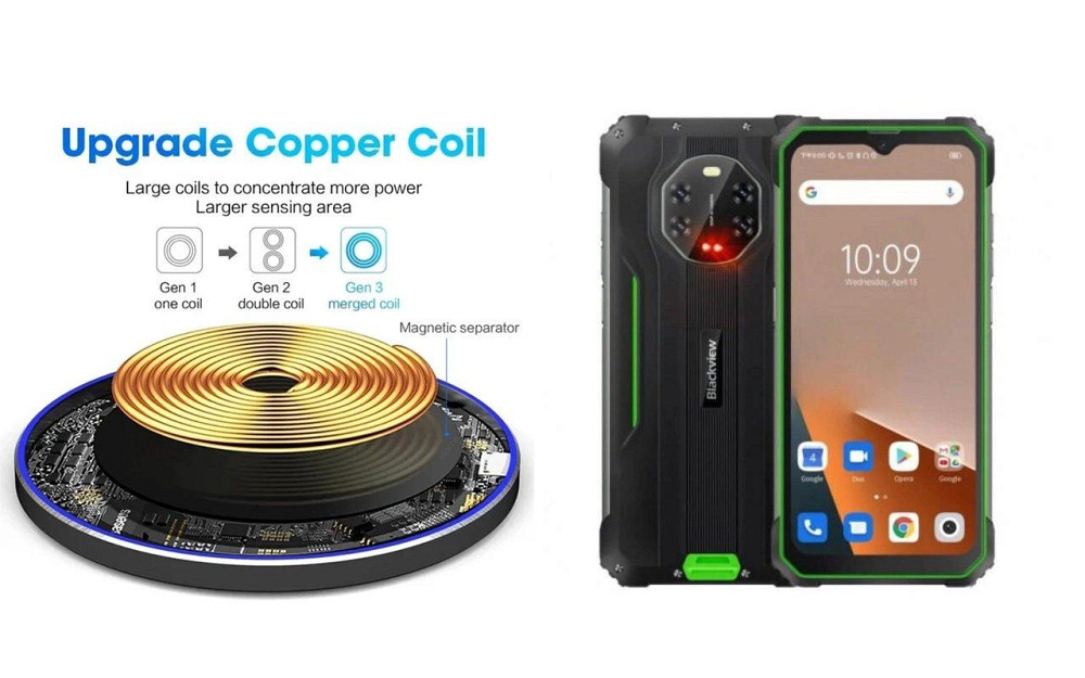 Бездротовий зарядний пристрій Copper до 30W для Blackview BV9200, USB-C, LED Київ - фото 2