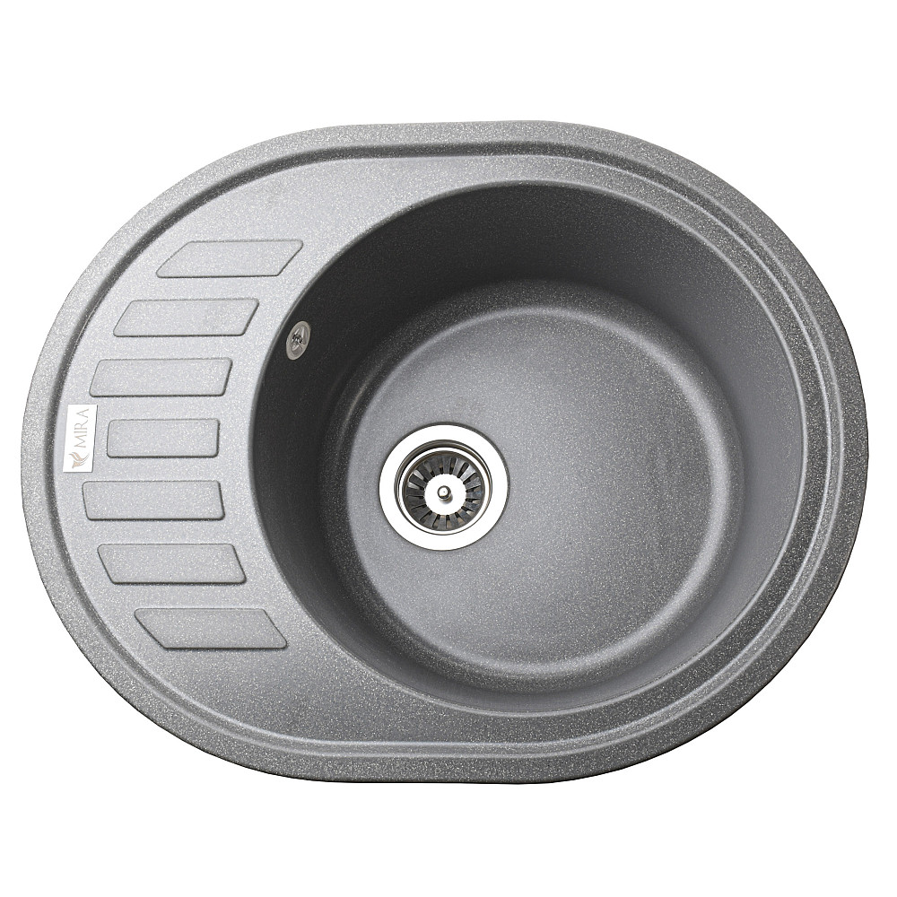 Гранітна мийка Mira ARNICA сірий 620 х 500 мм Тернопіль - фото 1