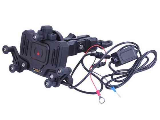 Держатель телефона HFCM-34 (крепление на руль), с ручкой и беспроводной зарядкой Мукачево