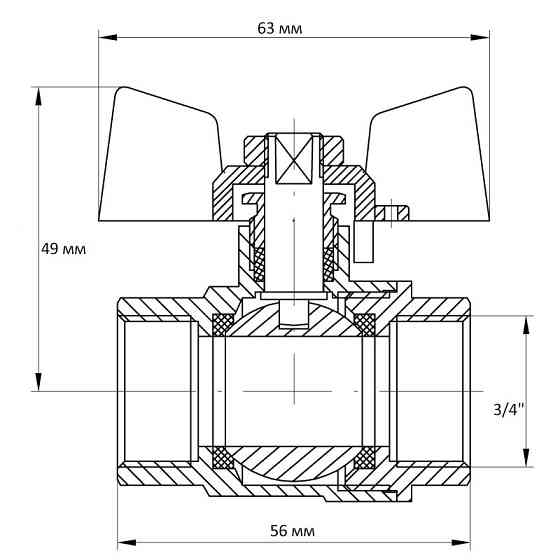 Кран кульовий Koer 3/4" ГГМ (KR.217) (KR0040)   ( 29134 ) Харків