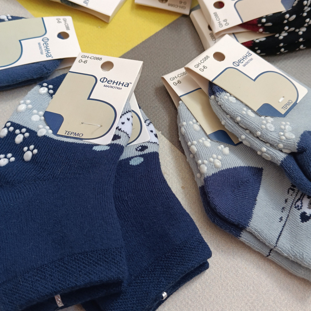 Махровые теплые носки с тормозками 0-6 м Киев - изображение 2