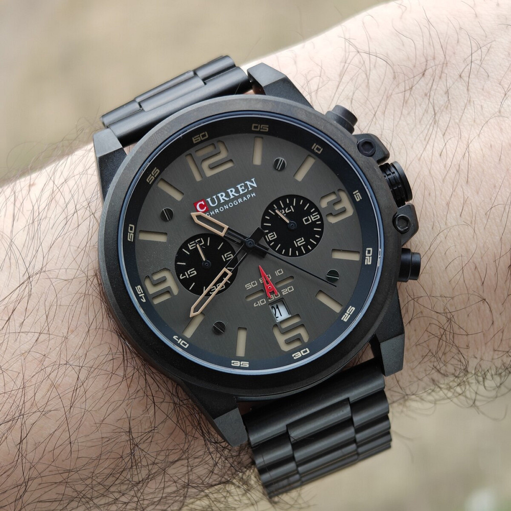 Часы мужские наручные Curren Monreal Black Metal (2 ремешка) Киев - изображение 6