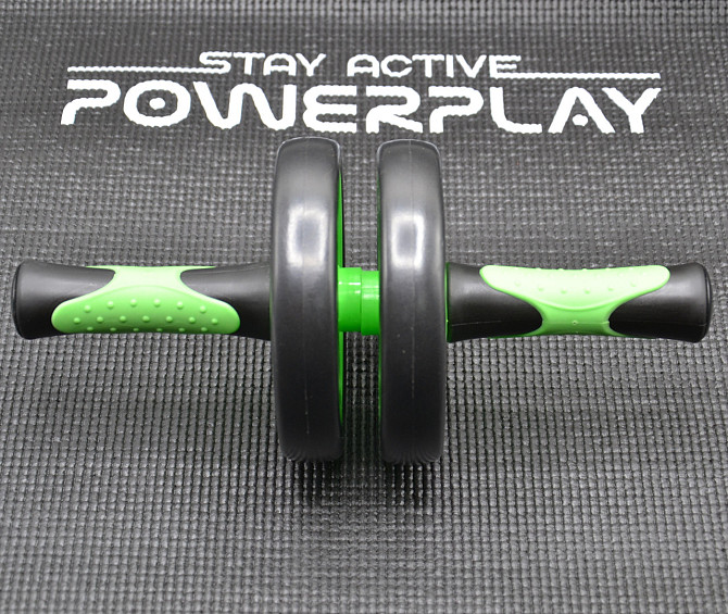 Колесо для преса подвійне PowerPlay 4327 Dual-Core Ab Wheel Чорно-зелене Каменское - изображение 6