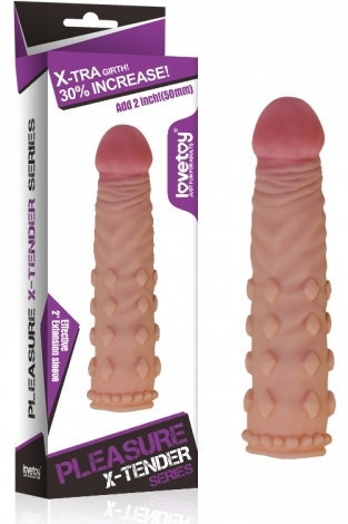 Насадка на член - Pleasure X-Tender Penis Sleeve Add 2" Flesh Sex Aura Київ - фото 1