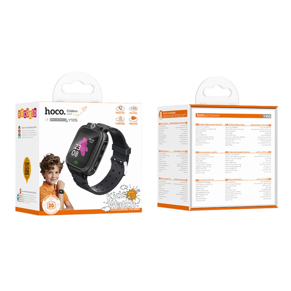 Детские смарт-часы HOCO Y105A 36mm. 400 mAh. children phone watch Black (rus версія) Киев - изображение 2