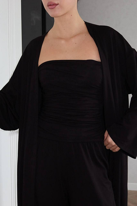 Жіночий базовий костюм трійка: кардиган топ і штани турецька віскоза Одеса - фото 5