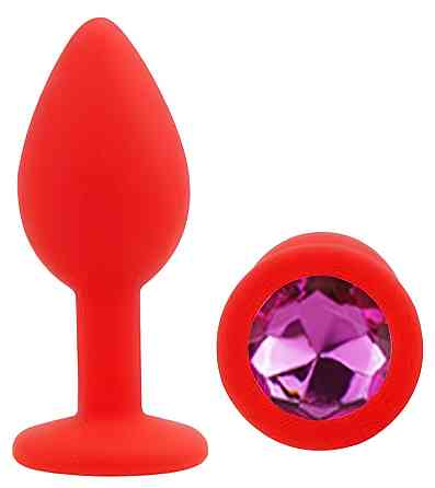 Силіконова анальна пробка EGZO - Silicone Red Round Plug Rose, size S Sex Aura Київ