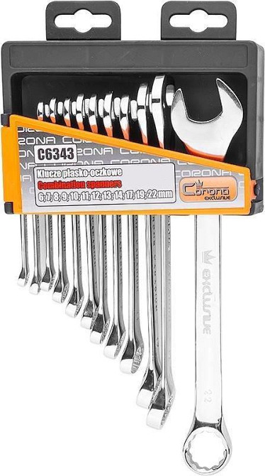 Набор профессиональных ключей рожково-накидных 6-22 мм, CrV, 12 шт., Richmann/Corona (C6343) Коломыя - изображение 1