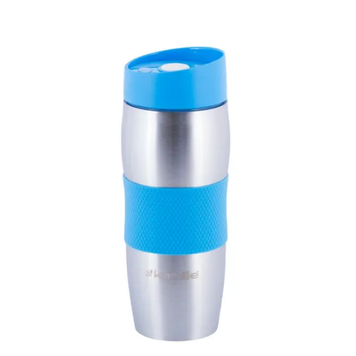 Термочашка 380мл з TPR вставкою нержавіюча сталь (салат/фіолет/блакит/черв) KAMILLE 2053R Житомир - фото 3