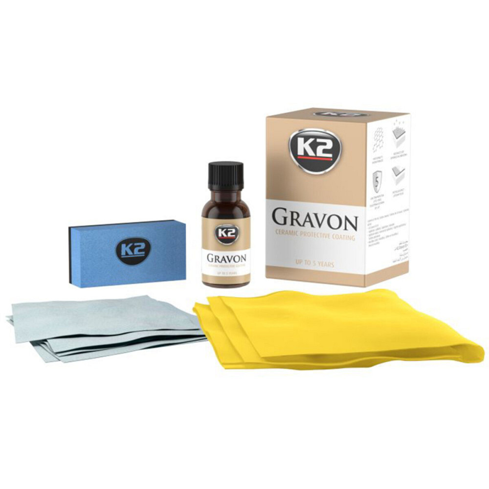 Набір для нанесення керамічного покриття з аплікатором, серветками та мікрофіброю K2 Gravon Set 50мл Київ - фото 1