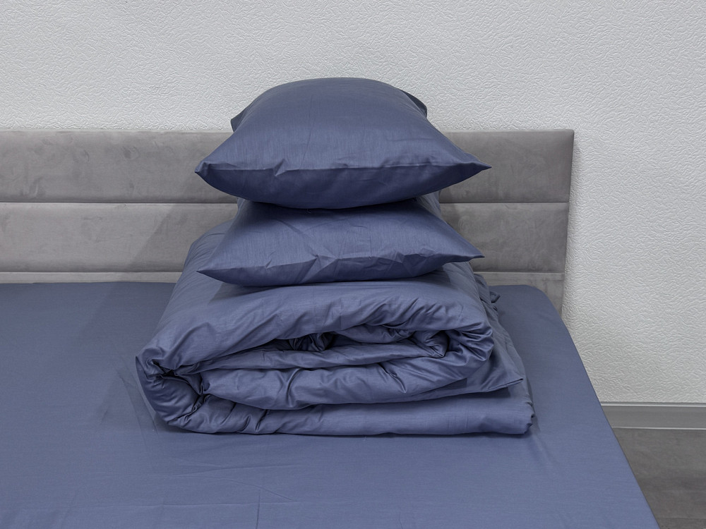 Ecotton Комплект постільної білизни Ecotton Євро 210х220 см однотонний світло-синій Sling Lake Коломыя - изображение 4