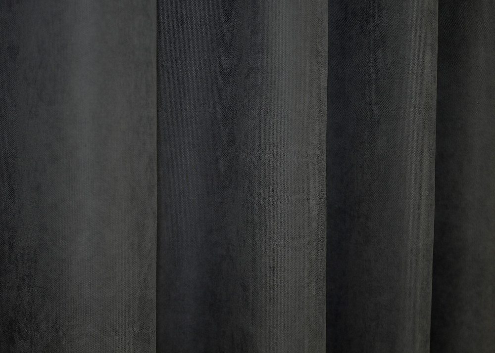 Комплект коротких штор VR-Textil Микровелюр Petek № 1495ш Темно-серый 140х170 см 2 шт (35-0209) Киев - изображение 7