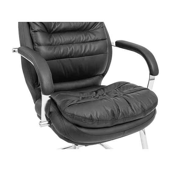 Офісне конференційне крісло Valencia Шкіра Комбо Lux CF Хром Чорний Київ