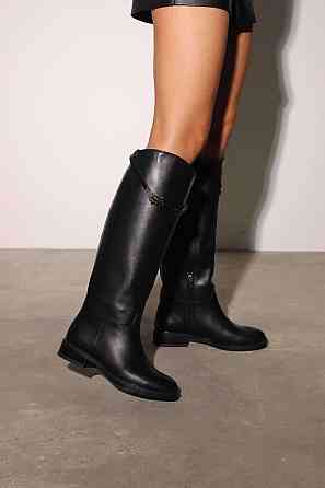 New Style Чоботи зимові жіночі з натуральної шкіри на низькому ходу чорні теплі 2555 р. 36-41 5 Коломия