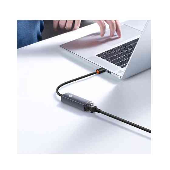 USB-Хаб Baseus Lite Series Ethernet Adapter USB-A to RJ45 LAN Port (100Mbps) Black Київ