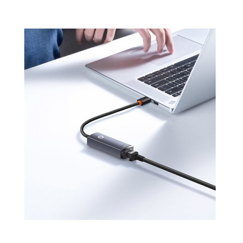 USB-Хаб Baseus Lite Series Ethernet Adapter USB-A to RJ45 LAN Port (100Mbps) Black Київ - фото 1