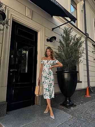 Жіноче стильне елегантне довге плаття зі штапелю Зелений, 44/46 Одеса