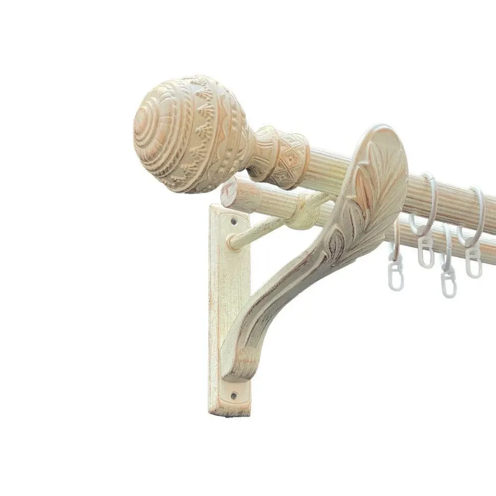 Карниз Orvit Арабеска металевий дворядний ретро рифлена труба кільце металеве Біле Золото 25\19 мм 160 см Львов - изображение 1