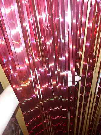 Дождик штора с голограммой 2 м на 1 м красный Киев