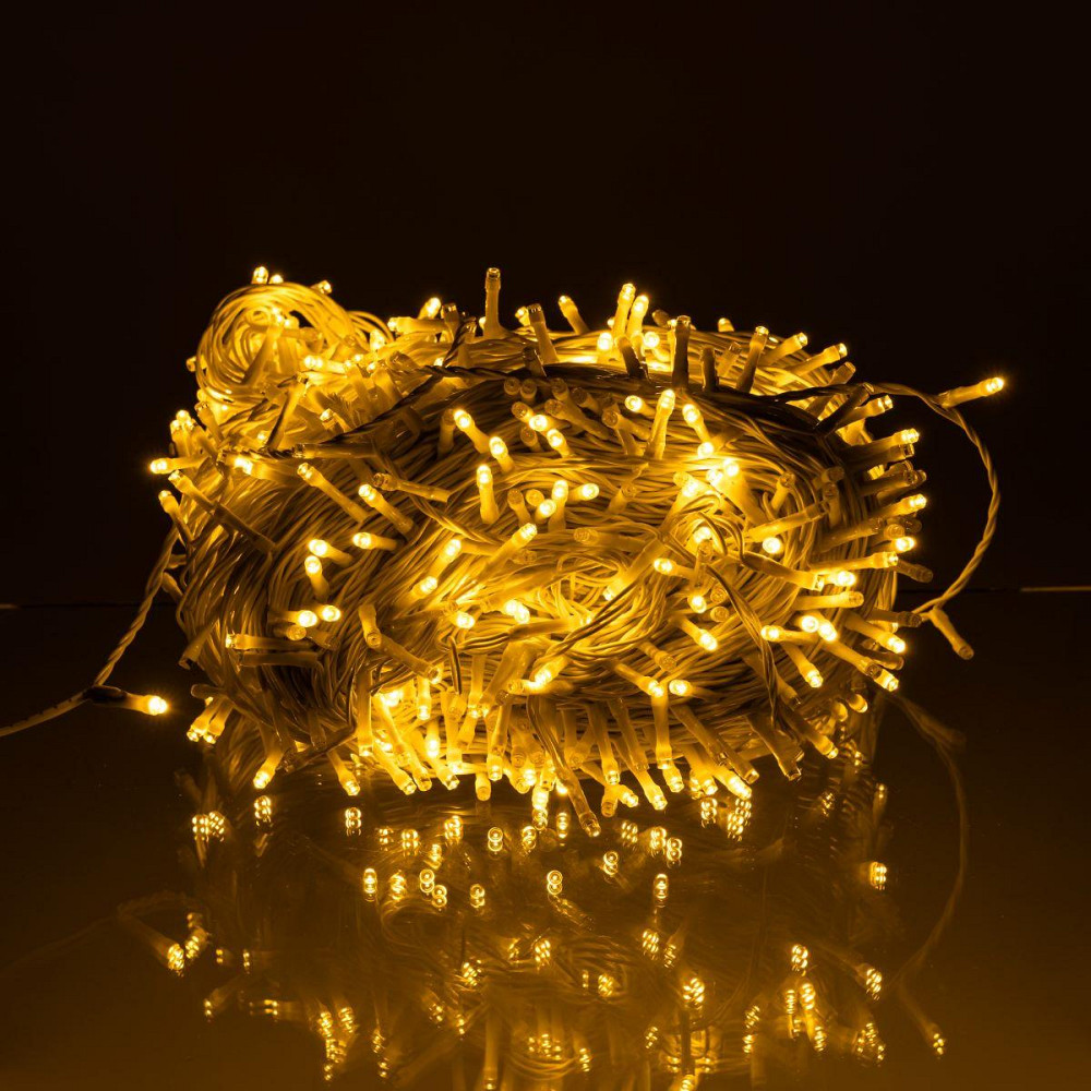 Гірлянда Різдвяна фея вулична 100 м 1000 LED білий провід Жовтий CF1000L100MWY Київ - фото 6