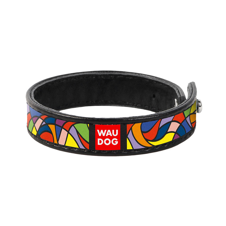 Браслет WAUDOG Design з малюнком "Вітраж", преміум шкіра (ширина 15 мм, довжина 21-23 см) чорни Коломия - фото 1