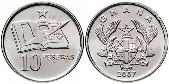 Ghana Гана 10 Pesewa 2007 UNC Полтава
