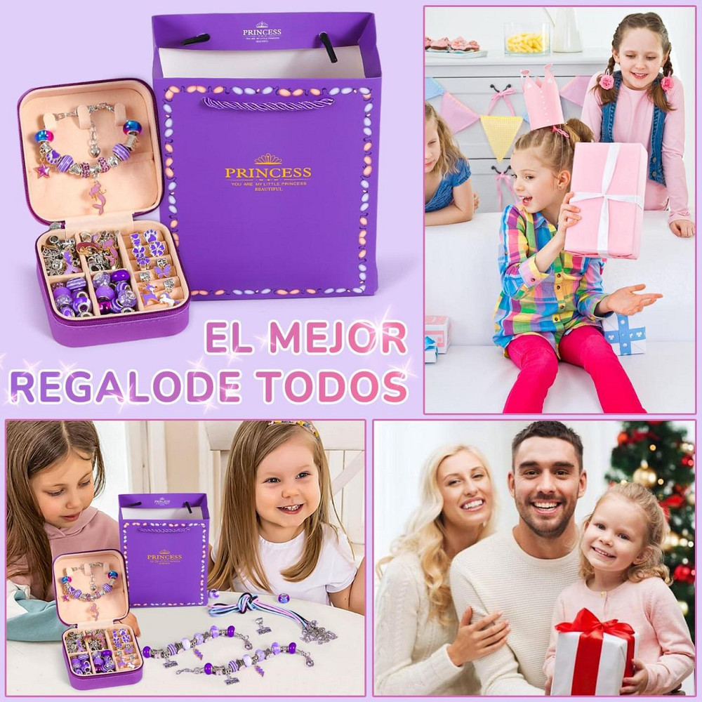 Детский набор для творчества для создания шарм браслетов и колье из бусин в шкатулке с подарочным пакетом Киев - изображение 13