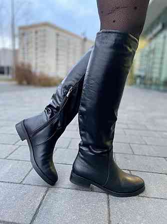 Nivelle Жіночі зимові чоботи шкіряні на низькому ходу чорного кольору 5382/2510 на хутрі р. 38- Коломыя