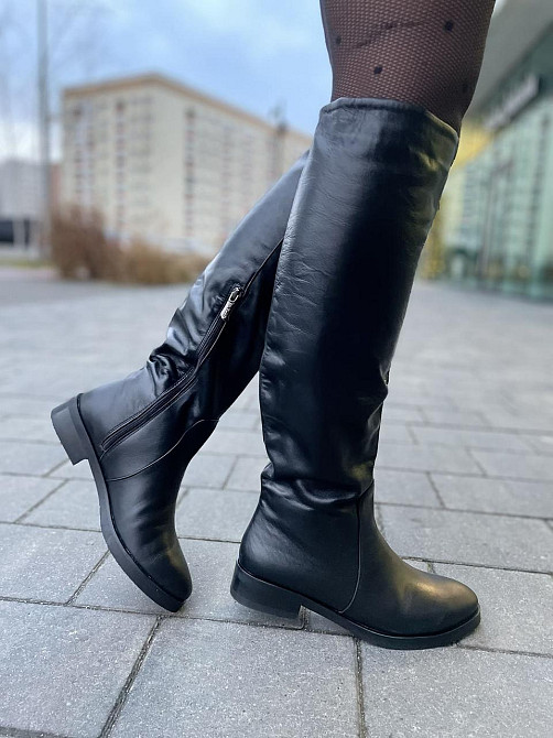 Nivelle Жіночі зимові чоботи шкіряні на низькому ходу чорного кольору 5382/2510 на хутрі р. 38- Коломыя - изображение 6