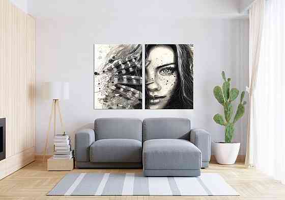 Модульна картина у вітальню/ спальню Дівчина TLV-2_084 90x132 см Київ