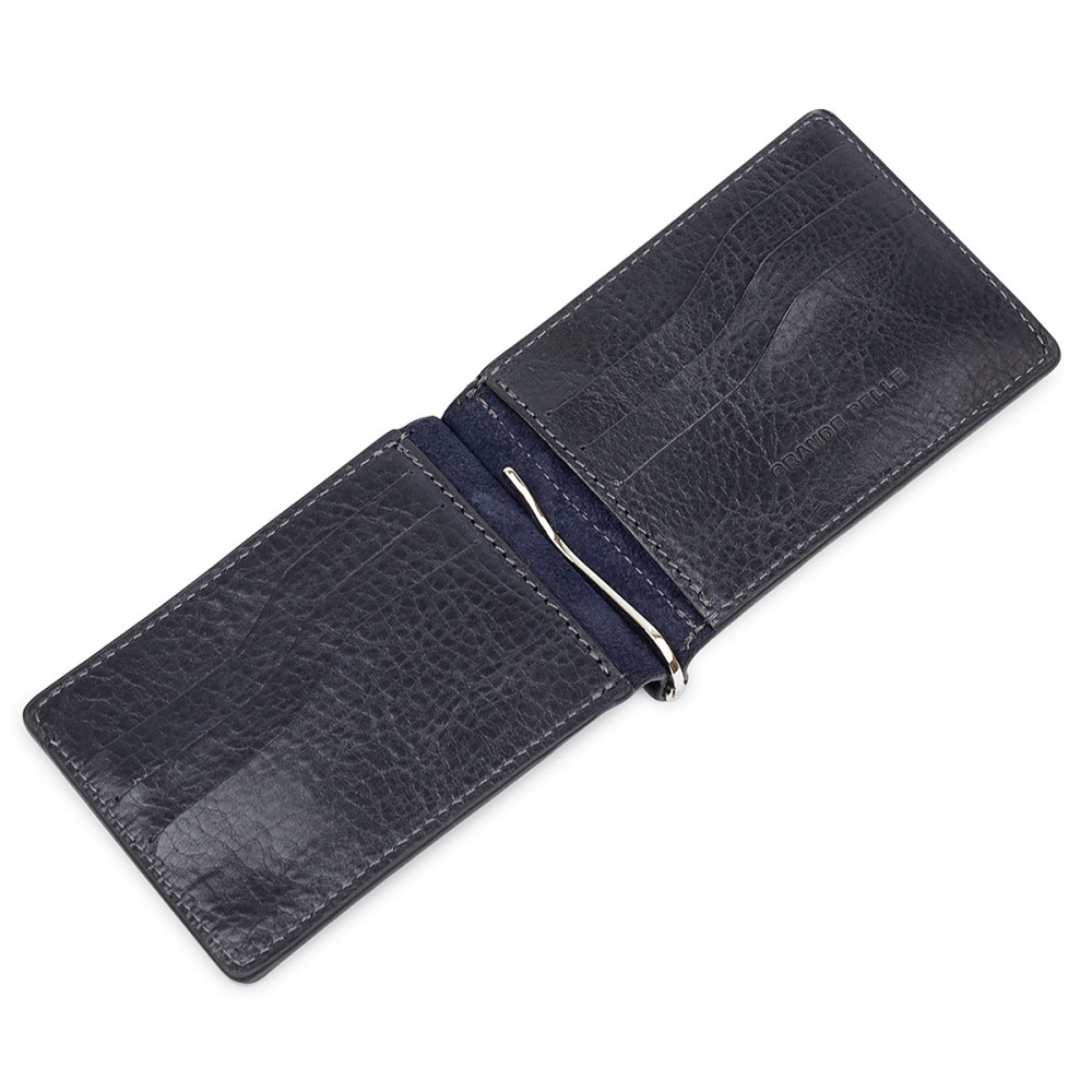 Мужской зажим для денег с монетницей Черный (GRANDE PELLE) Киев - изображение 9