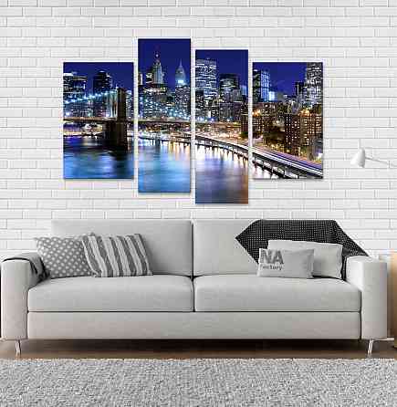 Модульная картина Ночной город Art-149_4 Киев