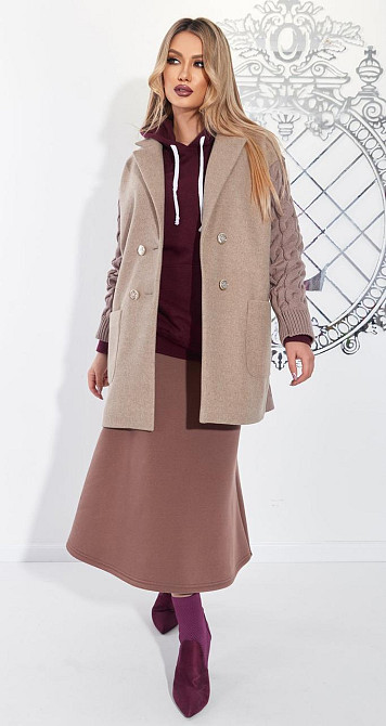 Комбіноване пальто (42) Київ - фото 3