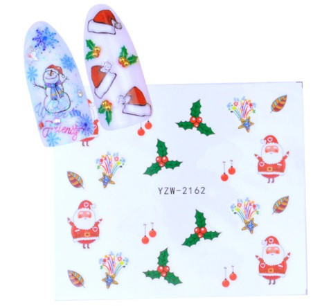 Новогодние стикеры на ногти под гель лак-размер стикера 6*5см, инструкция по применению есть в описании товара Киев - изображение 1