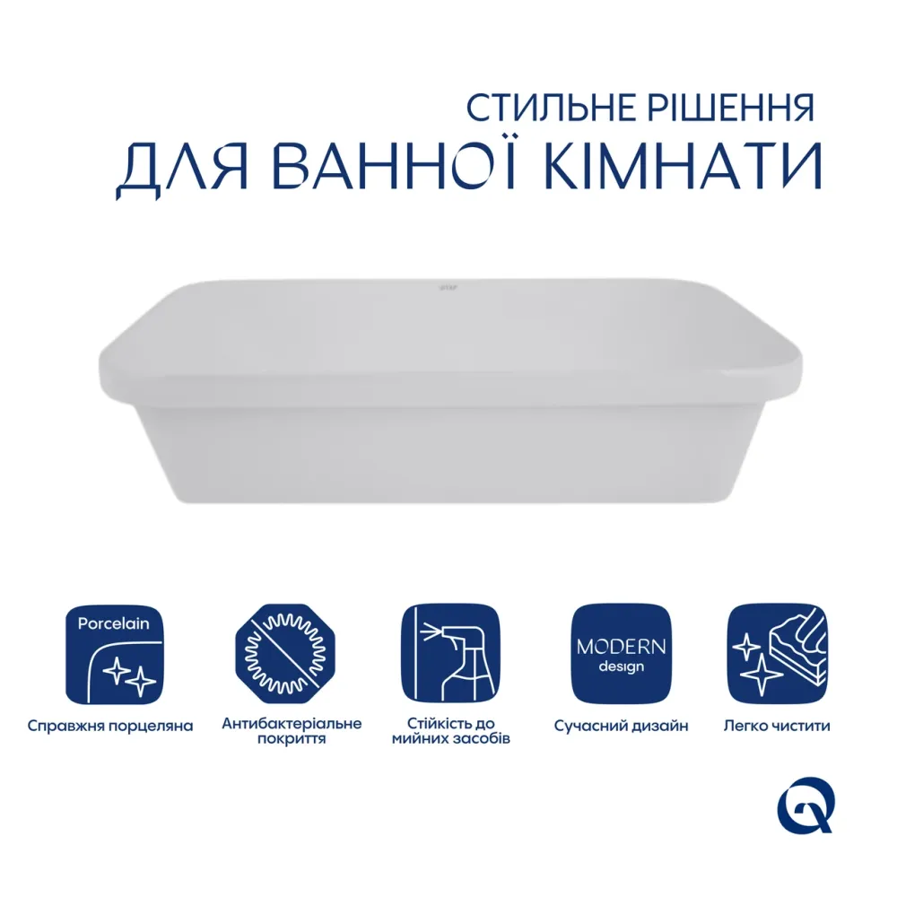 Комплект Qtap Scorpio: Раковина врезная прямоугольная 615х390х150 мм White + Донный клапан PU02 Киев - изображение 9