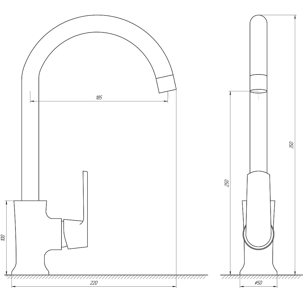 Змішувач для кухні Globus Lux Laguna GLA-0203SL-10-BB Луцк - изображение 5