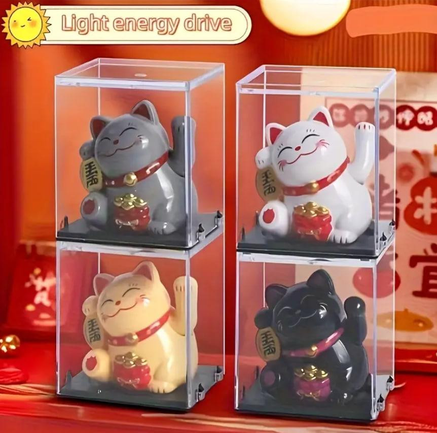 Міні-фігурка Манекі-неко, що махає лапкою, на сонячних батареях - японський талісман удачі та багатс Київ - фото 3