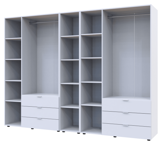 Комплект шкафов для одежды Doros Гелар (3 шт.) 270,6х49,5х203,4 см Белый (DRS-011179) Днепр